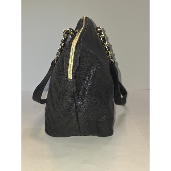 KENNETH COLE Reaction Medium Black Leather Shoulder Hobo Tote Satchel Purse Bag - Picture 4 of 16